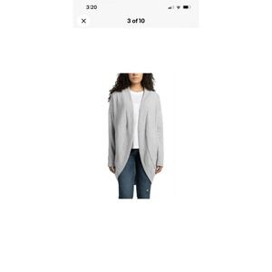 Ecothreads Ladies' Open Front Long Sleeve Fleece Cardigan, Gray, Size: XS